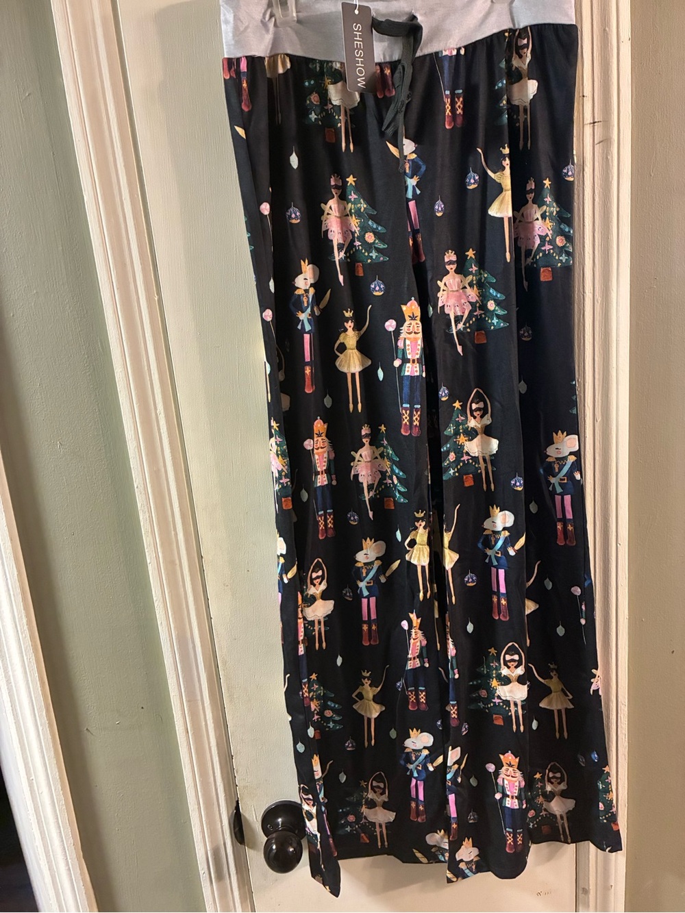 Sheshow Women’s Black Christmas Pajama Pants Size Large NWT